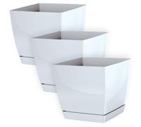 Set di 3 vasi quadrati Coubi Square moderni lucidi fioriera plastica