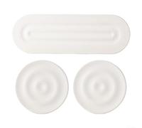 Set di 3 vassoi in pietra assorbenti, con materiale diatomite, per bagno e cucina, progettati per organizzare sapone, spugne e flaconi per cosmetici (bianco)