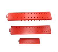 Set di 3 vassoi organizer per bussole, 1/4 3/8 1/2 pollici, plastica ABS con indicatori di dimensioni per prese metriche e SAE, supporti rossi per garage o officina
