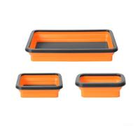 Set di 3 vassoi pieghevoli in silicone per bulloni, viti, dadi e rondelle, organizer per attrezzi pieghevoli per garage meccanico, per officina, mantenere piccoli hardware ordinati nero, rosso, blu