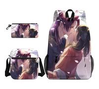 Set di 3 zaini a tema anime Maomao Jinshi Jinshi, borsa a tracolla con stampa 3D, per bambini e ragazzi, Tipo 1, Zaino casual