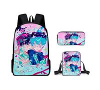 Set di 3 zaini anime, con stampa Luka/Mizi/Ivan/Till, borsa a tracolla singola, astuccio per matite, borsa casual per computer portatile, per ragazzi e ragazze, Tipo 15, Taglia unica, Set di zaini per