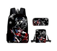 Set di 3 zaini anime, con stampa Luka/Mizi/Ivan/Till, borsa a tracolla singola, astuccio per matite, borsa casual per computer portatile, per ragazzi e ragazze, Tipo 5, Taglia unica, Set di zaini per