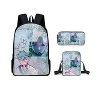 Set di 3 zaini anime, con stampa Luka/Mizi/Ivan/Till, borsa a tracolla singola, astuccio per matite, borsa casual per computer portatile, per ragazzi e ragazze, Tipo 13, Taglia unica, Set di zaini per