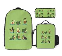Set di 3 zaini con api per bambini, per ragazzi e adolescenti, con portapranzo termico, Tt-15, Taglia unica, Zaini Daypack