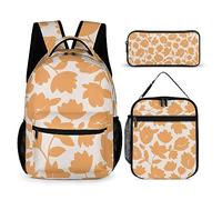 Set di 3 zaini con fiori per bambini, per ragazzi e adolescenti, con portapranzo termico, Tt-15, Taglia unica, Zaini Daypack
