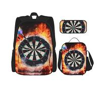 Set di 3 zaini con motivo arcobaleno Gay Pride, borsa a tracolla regolabile con astuccio portapranzo, Tavola per freccette., Taglia unica, Zaini Daypack