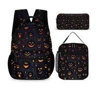 Set di 3 zaini con sfondo alimentare per bambini, per ragazzi e adolescenti, con portapranzo termico, Tt-15, Taglia unica, Zaini Daypack
