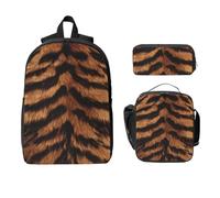 Set di 3 zaini con stampa tigre, per ragazze e ragazzi, con borsa per il pranzo, astuccio per la scuola, borsa termica per il pranzo, regali per donne e uomini