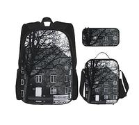 Set di 3 zaini con varie verdure, borsa a tracolla regolabile con astuccio portapranzo, Finestra Sash, Taglia unica, Zaini Daypack