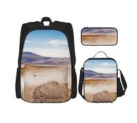 Set di 3 zaini con varie verdure, borsa a tracolla regolabile con astuccio portapranzo, Segnale di avvertimento lama, Taglia unica, Zaini Daypack