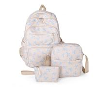Set di 3 zaini di grande capacità con scatola per il pranzo, Blu, Large | Regali per l'inizio della stagione scolastica