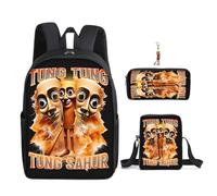 Set di 3 zaini italiani anime con portachiavi, 40,6 cm 3D stampato cartone animato borsa per il pranzo ad alta capacità zaino per la scuola ragazzo e ragazza, G, 16in