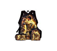 Set di 3 zaini per giocatori di calcio, comprendente una cartella scolastica, un astuccio e un porta