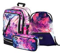 Set di 3 zaini per la scuola, set da 3 pezzi, borsa per la scuola a partire dalla 3a classe, zaino per la scuola elementare con cintura toracica, zaino ergonomico per la scuola, Astratto, taglia