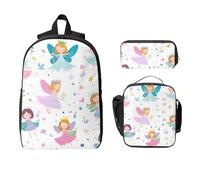 Set di 3 zaini per ragazze e ragazzi, con borsa per il pranzo, astuccio per matite e matite, 3 pezzi, borse per la scuola, isolanti, regali per donne e uomini