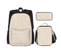 Set di 3 zaini, vernice beige, muro screpolato, arancione antico, linea di crepa le, vecchia Roma, borsa da viaggio, lavoro, scuola, astuccio, pranzo, borsa, combinazione per uomini, donne, raga