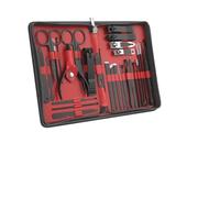 Set di 30/31 tagliaunghie e strumenti for manicure, con custodia da viaggio portatile, tronchesi for cuticole kit taglio(Black and Red 31 pcs)
