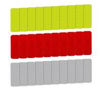 Set di 30 adesivi riflettenti per bicicletta, autoadesivi, segnaletica per auto, pellicola riflettente autoadesiva per migliorare la visibilità notturna (rosso, bianco, giallo)