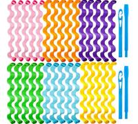 Set di 30 bigodini a spirale per capelli lunghi, kit di styling senza calore, stile ondulato, con 2 ganci per capelli per tutte le lunghezze di capelli