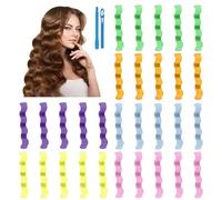 Set di 30 bigodini per capelli lunghi per tutta la notte, ricci senza calore, per capelli lunghi, per donne e donne di casa (30 cm)