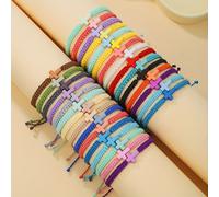 Set di 30 braccialetti a croce colorati, a e regolabili, adatti per l'uso o come regalo per coppie e in spiaggia o mentre si va in surf