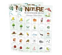 Set di 30 carte per caccia al tesoro nella natura, 12,7 x 17,8 cm, per viaggi in auto, campeggio e avventure all'aperto, giochi di squadra educativi per viaggi in famiglia e gite scolastiche