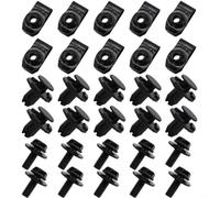 Set di 30 clip per coperchio sottoscocca motore con bulloni in metallo e morsetti per dadi fissi compatibili con Nissan Qashqai 2014-2020