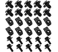 Set di 30 clip per coperchio sottoscocca motore con bulloni in metallo e morsetti per dadi fissi per Nissan Qashqai 2014-2020, elementi di fissaggio neri per un'installazione affidabile e sostituzione