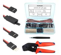 Set di 30 connettori servo maschio femmina a crimpare pin cavo kit compatibile con connettori Futaba JR Hitec Spektrum RC (con strumento di crimpatura)