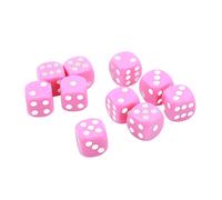 Set di 30 dadi di plastica rosa da 16mm per giochi da tavolo e matematica