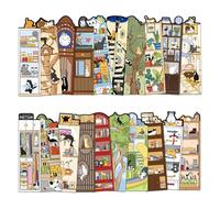 Set di 30 fogli/set di segnalibri per libri con animali e gatti in stile cartone animato, segnalibro creativo per la lettura di libri