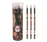 Set di 30 matite natalizie a forma di cartone animato, matita creativa con gomma, materiale di cancelleria per la scuola di scrittura e studio