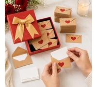 Set di 30 mini biglietti vuoti e buste, note d'amore fai da te con buste, anniversario e relazioni a lunga distanza, regalo romantico per marito, moglie, fidanzata o fidanzato