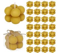 Set di 30 mini candele a bolle per bomboniere, piccole candele per ospiti, con biglietti e nastri, candele profumate per matrimoni, addio al nubilato, baby shower, feste di sesso (champagne)
