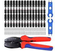 Set di 30 paia di pinze a crimpare per connettori per cavi solari da 2,5/4/6 mm² per pannello solare P-V maschio/femmina, 1 pinza crimpatrice, 2 chiavi inglesi, kit di cablaggio per pannelli solari da