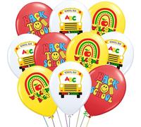Set di 30 palloncini per il ritorno a scuola, scuolabus, ABC, mela e palloncini di benvenuto per decorazioni per il primo giorno di scuola, forniture per feste in venti di benvenuto all'asilo