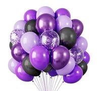 Set di 30 palloncini viola neri e coriandoli Palloncini viola per feste di compleanno, baby shower, matrimonio, laurea, decorazioni