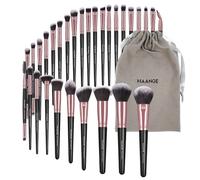 Set di 30 Pennelli Trucco Professionali Black GoldMAANGE con Borsa