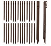 Set di 30 picchetti di ancoraggio in plastica per giardino, picchetti robusti e picchetti di ancoraggio per mantenere la rete da giardino in basso, copertura contro le erbacce (caffè)