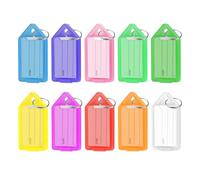 Set di 30 portachiavi scrivibili, 10 colori, portachiavi per scrivere, in plastica, con anello per chiavi, valigie, animali domestici