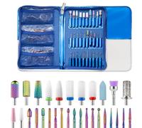 Set di 30 punte per unghie in ceramica, per cuticole, diamantate, per unghie elettriche, in metallo duro