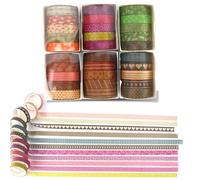 Set di 30 rotoli di nastro Washi e 1 adesivo a farfalla, nastro colorato, creativo basic sottile, decorativo per arte, fai da te, bullet journals, planner, scrapbooking, confezione Rainbow Forests