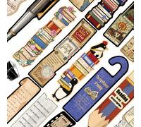 Set di 30 segnalibri a tema vintage per lettura, diario, graffiti, decorazioni murali classiche, collezione di articoli di cartoleria dal design estetico Policloruri di vinile