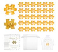 Set di 30 spille da bavero con puzzle per dipendenti, biglietti di ringraziamento e sacchetti in organza, alternativa significativa per il dipendente del mese, regali ispiratori per personale e
