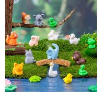 Set di 30 statuette in miniatura in resina con 15 specie per giardino fatato, fai da te, decorazioni per la casa, paesaggi, stili casuali