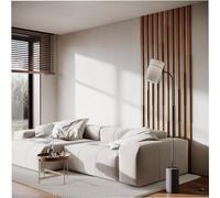 Set di 30 strisce acustiche per pareti | Larghezza strisce: 5 cm | Decorazione murale | Pannelli decorativi in legno (HDF) per home theater, studi podcast | Colore: [PLUTA-5 | Ciliegio]