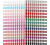 Set di 30 unghie finte quadrate medie, a ballerina, a pressione, tinta unita, lucide, copertura completa, per donne e ragazze, per fai da te (colori carini)