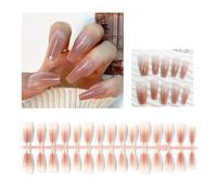Set di 30 unghie lunghe per donne e ragazze, design sfumato in acrilico sfumato con applicazione facile e durevole a pressione, kit di unghie finte di qualità professionale per casa, feste, uso