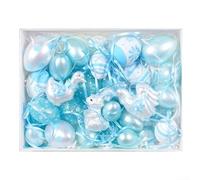 Set di 30 uova di Pasqua colorate da appendere, realizzate in robusto materiale ABS per affascinanti decorazioni stagionali (blu)